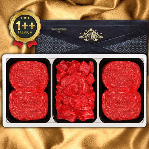 [횡성투뿔]1++횡성한우 3P 4호 1.2kg(불/불/국400)