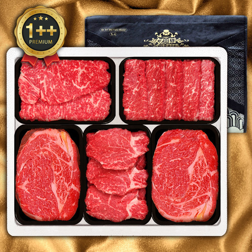 [횡성투뿔]1++횡성한우 5P 17호 1.5kg(등/등/특/채/안300)