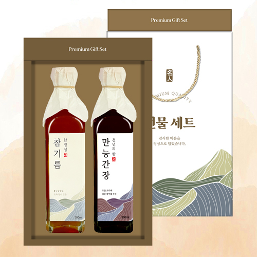 [천연의향]만능간장/참기름2P 세트 (300ml*2)