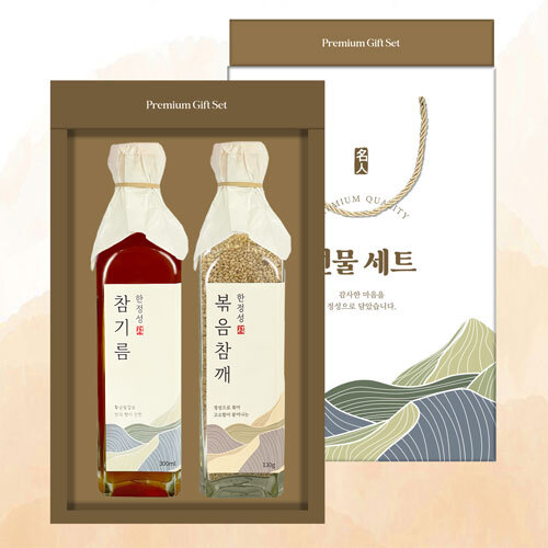 [천연의향]정성참기름/볶음참깨2P 세트 (300ml/130g)