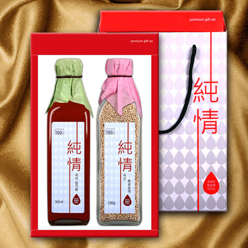 [국산]순정참기름/볶음참깨 2호 선물세트(300ml/130g)